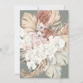 Simple Elegant Sage Floral Moss Green Pampas Boho Kaart (Achterkant)