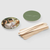 Simple Elegant Sage Green Greenery Wedding Foto Handwaaier (Niet-gemonteerd)