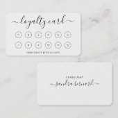 Simple Élégant Script Carte de fidélité blanche (Devant / Derrière)