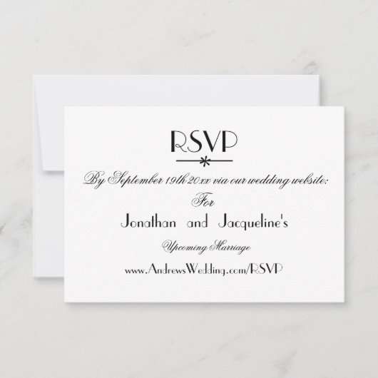 Simple Élégant Script Chic Mariage Carte RSVP (Devant)