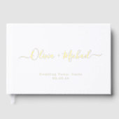 Simple elegant script couples name wedding gastenboek (Voorkant)