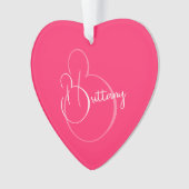 Simple élégant script personnalisé Noël rose (devant)