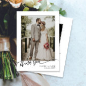 Simple Elegant Script Photo Wedding Bedankkaart