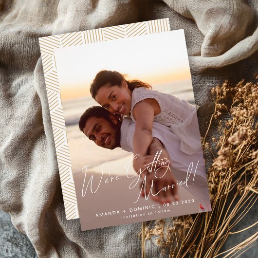 Simple Elegant Script We're Getting Married Photo Save The Date