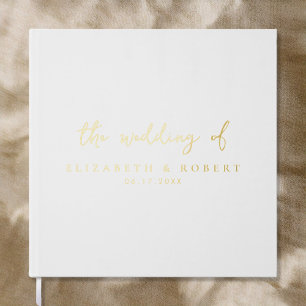 Simple élégant Script White Gold Foil Mariage