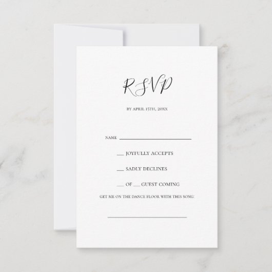 Simple Elegant Song Request RSVP Card (Voorkant)