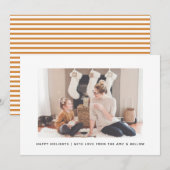 Simple Elegant Stripe Carte photo de famille (Devant / Derrière)