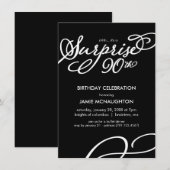 Simple, Elegant Surprise 90e Invitation anniversai (Devant / Derrière)