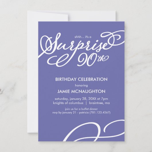 Simple, Elegant Surprise 90e Invitation anniversai (Devant)