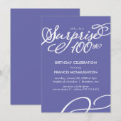 Simple, Elegant Surprise Invitation 100e anniversa (Devant / Derrière)