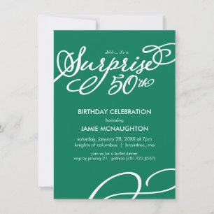 Simple, Elegant Surprise Invitation 50e anniversai