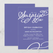 Simple, Elegant Surprise Invitation de 80e anniver (Devant / Derrière)