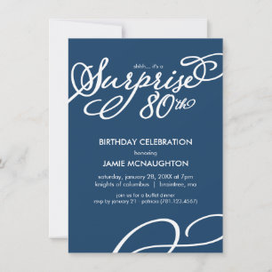 Simple, Elegant Surprise Invitation de 80e anniver