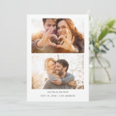 Simple Elegant Text and 2 Photos | Wedding Kaart (Staand voorkant)