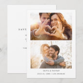 Simple Elegant Text and 2 Photos | Wedding Kaart (Voorkant / Achterkant)