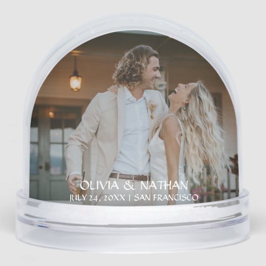 Simple Elegant Text and Photo | Wedding Sneeuwbol (Voorkant)