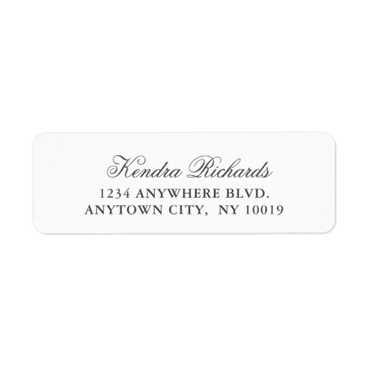Simple Elegant Text Name and Address Etiket (Voorkant)