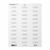 Simple Elegant Text Name and Address Etiket (Full Sheet)
