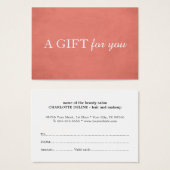 Simple Elegant Texture Rose Beauté CadeauCertifica (Devant & derrière)