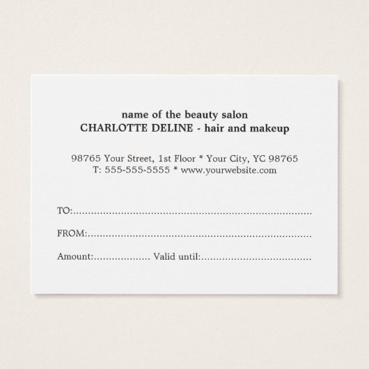 Simple Elegant Texture Rose Beauté CadeauCertifica (Dos)