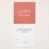 Simple Elegant Texture Rose Beauté CadeauCertifica (Devant & derrière)