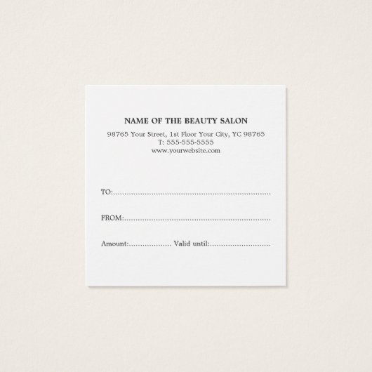 Simple Elegant Texture Rose Beauté CadeauCertifica (Dos)