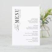 Simple Elegant Timeless Typography Wedding Menu (Staand voorkant)
