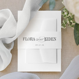 Simple Elegant Timeless Typography Wedding Uitnodigingen Wikkel