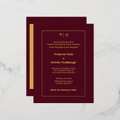 Simple Elegant Touche Bourgogne de Foil Invitation (Recto/Verso)