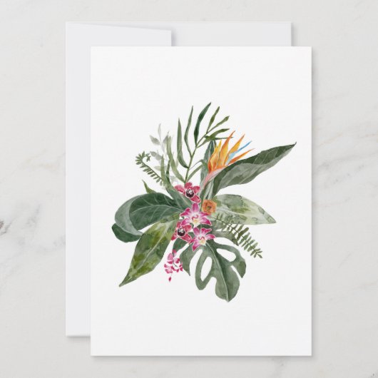 Simple Elégant Tropical Invitation 50e Anniversair (Dos)