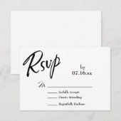 Simple, Élégant, Typographie RSVP Noir & Blanc (Devant / Derrière)