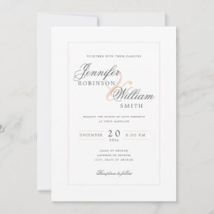 Simple Elegant Weddenschap Blush Script Kaart