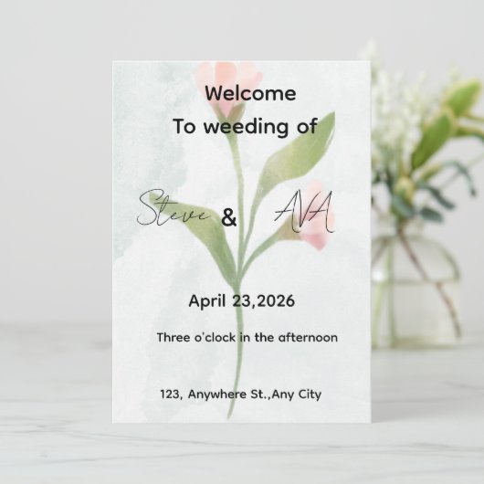 Simple & Elegant Wedding Invitation (Debout devant)