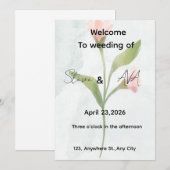 Simple & Elegant Wedding Invitation Kaart (Voorkant / Achterkant)