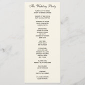 Simple Elegant Wedding Program Programma (Achterkant)