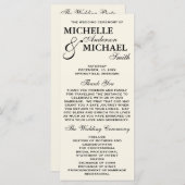 Simple Elegant Wedding Program Programma (Voorkant / Achterkant)