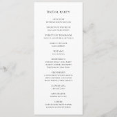 Simple Elegant Wedding Program Programma (Achterkant)