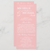 Simple Elegant Wedding Program Programma (Voorkant / Achterkant)