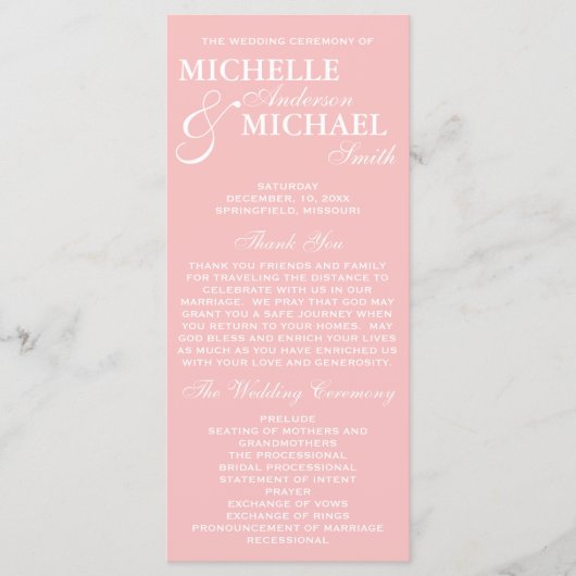 Simple Elegant Wedding Program Programma (Voorkant)