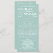 Simple Elegant Wedding Program Programma (Voorkant / Achterkant)