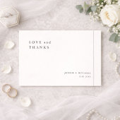 Simple Elegant Wedding Thank You Card With Note Bedankkaart