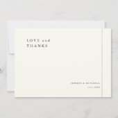 Simple Elegant Wedding Thank You Card With Note Bedankkaart (Voorkant)