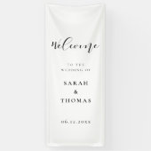 Simple elegant Welcome to our wedding Spandoek (Verticaal)