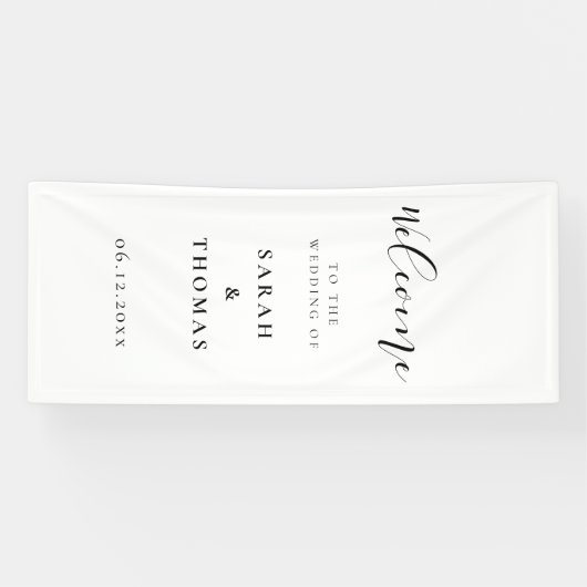 Simple elegant Welcome to our wedding Spandoek (Horizontaal)