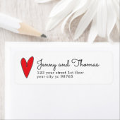 Simple Elegant White Boho Red Heart Wedding Etiket (Insitu)