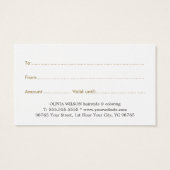 Simple Elegant White Faux Gold Beauty Carte cadeau (Dos)