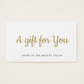 Simple Elegant White Faux Gold Beauty Carte cadeau (Devant)