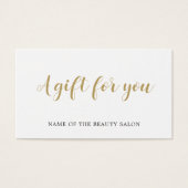 Simple Elegant White Faux Gold Beauty Carte cadeau (Devant)