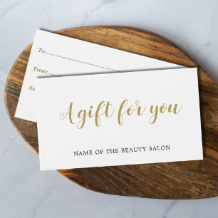Simple Elegant White Faux Gold Beauty Carte cadeau