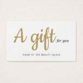 Simple Elegant White Faux Gold Beauty Gift card (Devant)